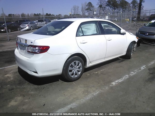 2T1BU4EE5BC730066 - 2011 TOYOTA COROLLA S/LE WHITE photo 4