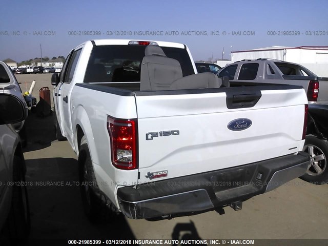 1FTEW1EFXGKF81643 - 2016 FORD F150 SUPERCREW WHITE photo 3