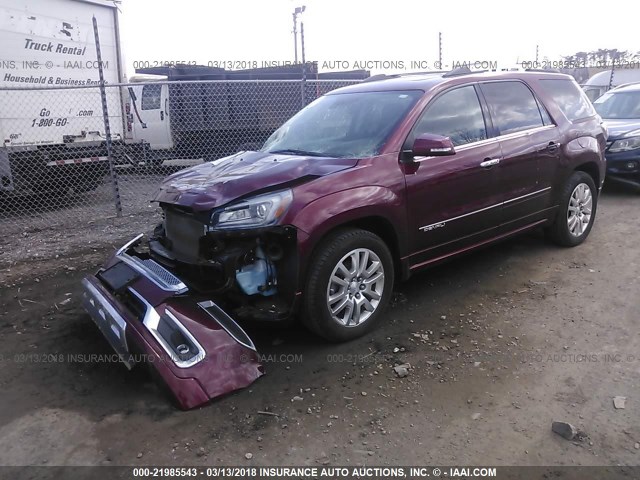 1GKKVTKD5GJ162646 - 2016 GMC ACADIA DENALI MAROON photo 2