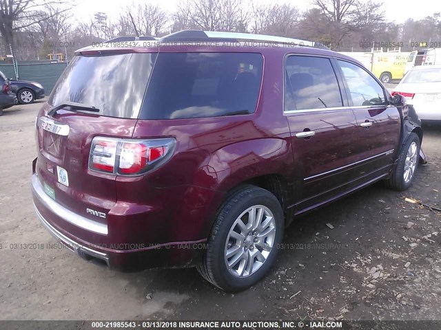 1GKKVTKD5GJ162646 - 2016 GMC ACADIA DENALI MAROON photo 4