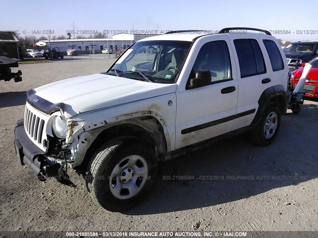 1J4GL48K86W255546 - 2006 JEEP LIBERTY SPORT WHITE photo 2