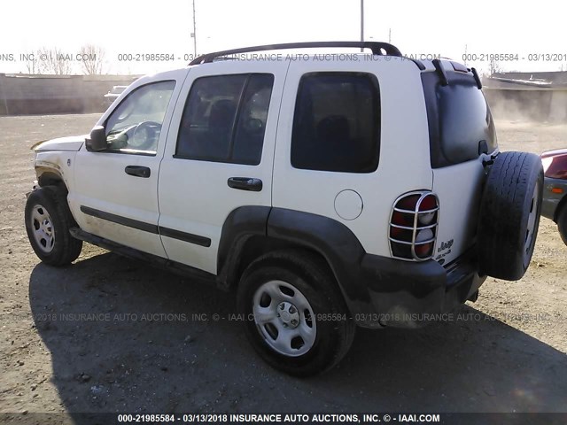 1J4GL48K86W255546 - 2006 JEEP LIBERTY SPORT WHITE photo 3