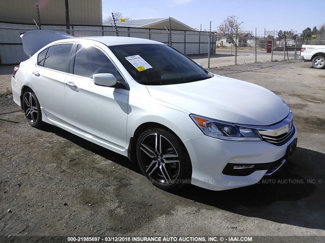 1HGCR2F59HA207740 - 2017 HONDA ACCORD SPORT WHITE photo 1