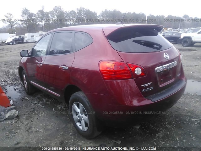 JN8AS5MT9DW023543 - 2013 NISSAN ROGUE S/SV BURGUNDY photo 3