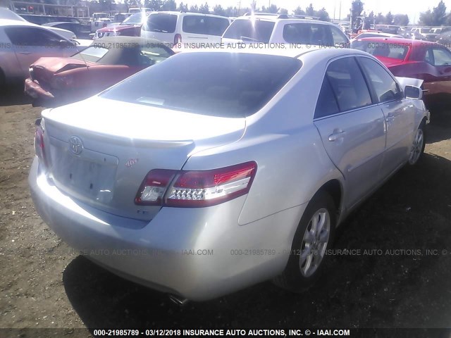 4T1BK3EK5AU597828 - 2010 TOYOTA CAMRY SE/LE/XLE SILVER photo 4