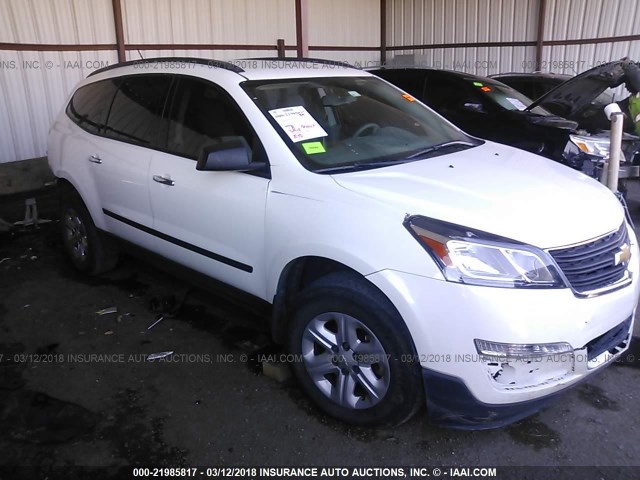 1GNKRFED0FJ276959 - 2015 CHEVROLET TRAVERSE LS WHITE photo 1