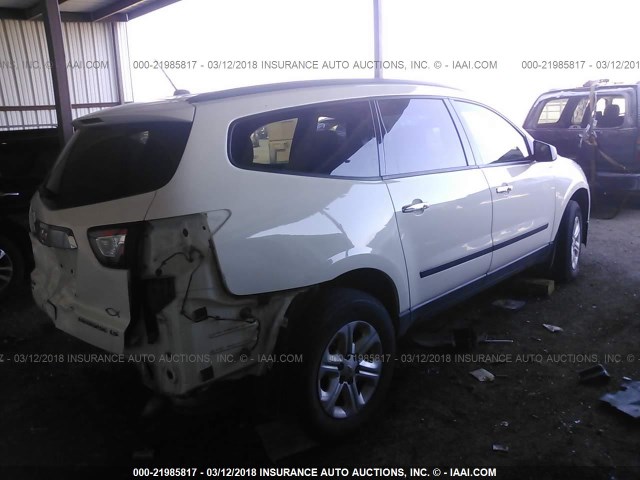 1GNKRFED0FJ276959 - 2015 CHEVROLET TRAVERSE LS WHITE photo 4