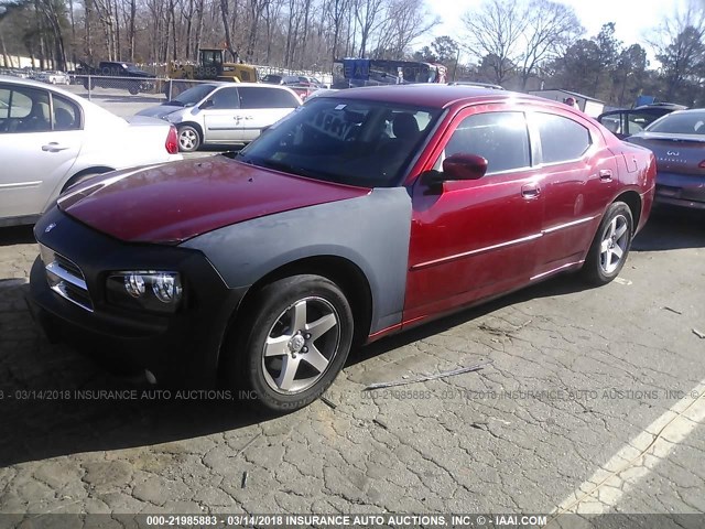 2B3CA3CV9AH177146 - 2010 DODGE CHARGER SXT BURGUNDY photo 2