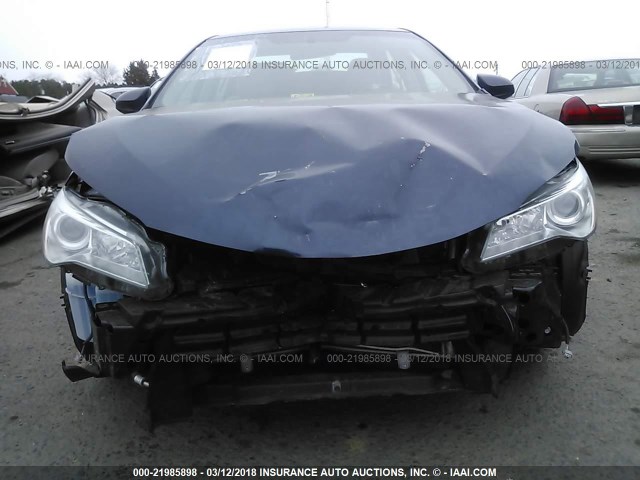 4T1BF1FK1GU505114 - 2016 TOYOTA CAMRY LE/XLE/SE/XSE BLUE photo 6