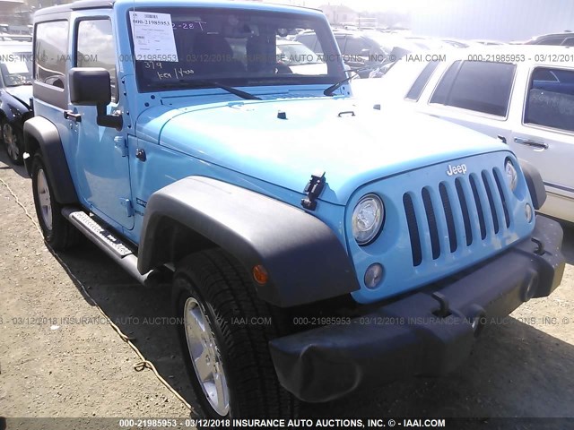 1C4AJWAG8HL725937 - 2017 JEEP WRANGLER SPORT BLUE photo 1