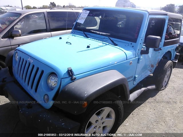 1C4AJWAG8HL725937 - 2017 JEEP WRANGLER SPORT 蓝色 照片 2