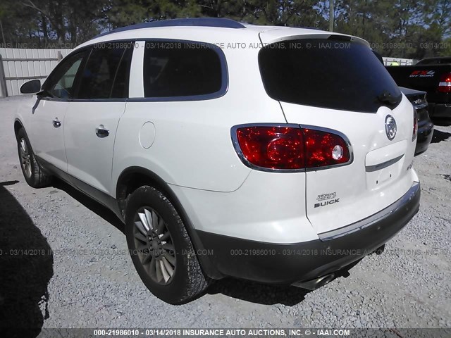 5GAEV23758J119231 - 2008 BUICK ENCLAVE CXL WHITE photo 3