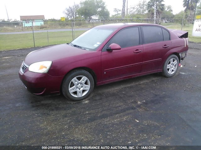 1G1ZT58F57F201168 - 2007 CHEVROLET MALIBU LT MAROON photo 2