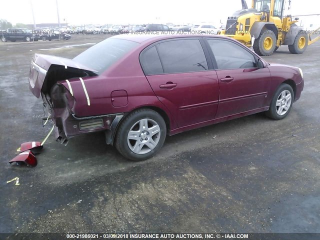 1G1ZT58F57F201168 - 2007 CHEVROLET MALIBU LT MAROON photo 4