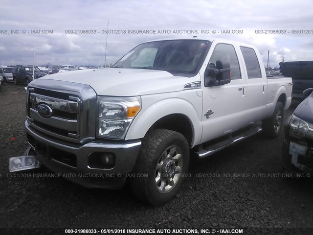 1FT7W2BT3BED12612 - 2011 FORD F250 SUPER DUTY WHITE photo 2