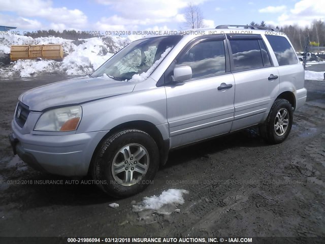 2HKYF18463H525277 - 2003 HONDA PILOT EX SILVER photo 2