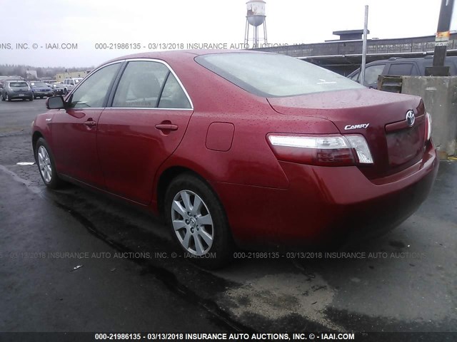 JTNBB46K573007128 - 2007 TOYOTA CAMRY NEW GENERATION HYBRID RED photo 3