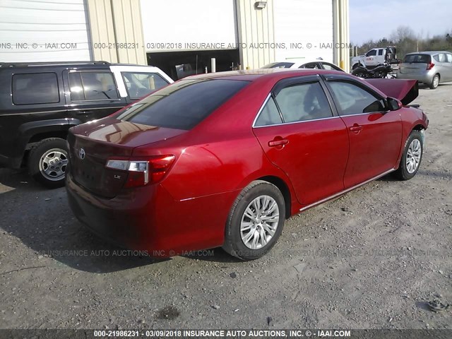 4T1BF1FK2CU517086 - 2012 TOYOTA CAMRY SE/LE/XLE 红色 照片 4