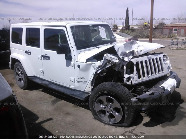 1C4BJWEG3GL101427 - 2016 JEEP WRANGLER UNLIMITE SAHARA WHITE photo 1