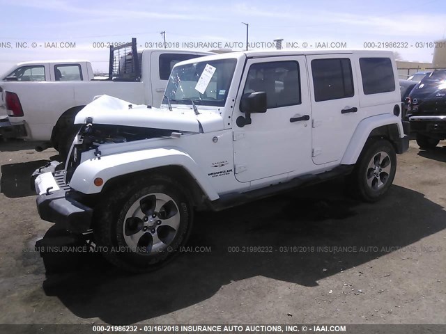 1C4BJWEG3GL101427 - 2016 JEEP WRANGLER UNLIMITE SAHARA WHITE photo 2