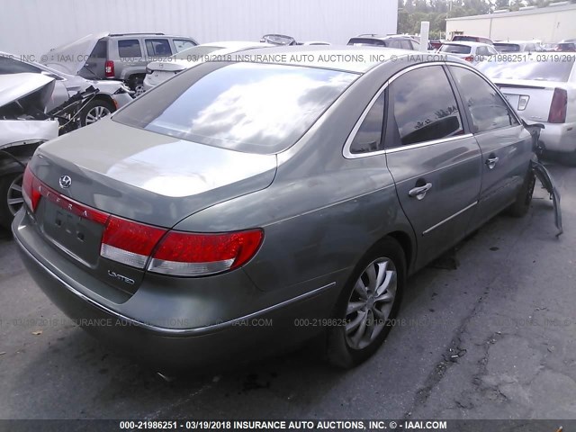 KMHFC46F77A164981 - 2007 HYUNDAI AZERA SE/LIMITED GRAY photo 4