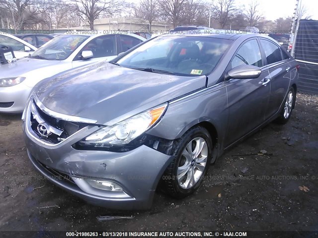 5NPEC4AC2DH599165 - 2013 HYUNDAI SONATA SE/LIMITED GRAY photo 2