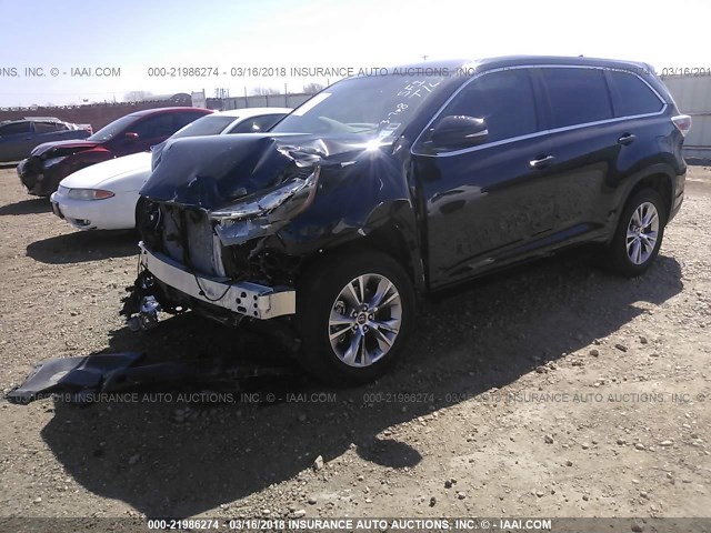 5TDZKRFH0GS186049 - 2016 TOYOTA HIGHLANDER LE/LE PLUS შავი ფოტო 2