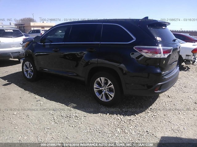 5TDZKRFH0GS186049 - 2016 TOYOTA HIGHLANDER LE/LE PLUS შავი ფოტო 3