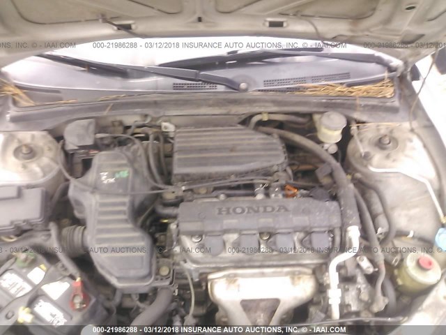 2HGES16593H536973 - 2003 HONDA CIVIC LX SILVER photo 10