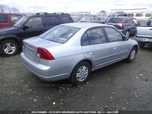 2HGES16593H536973 - 2003 HONDA CIVIC LX SILVER photo 4