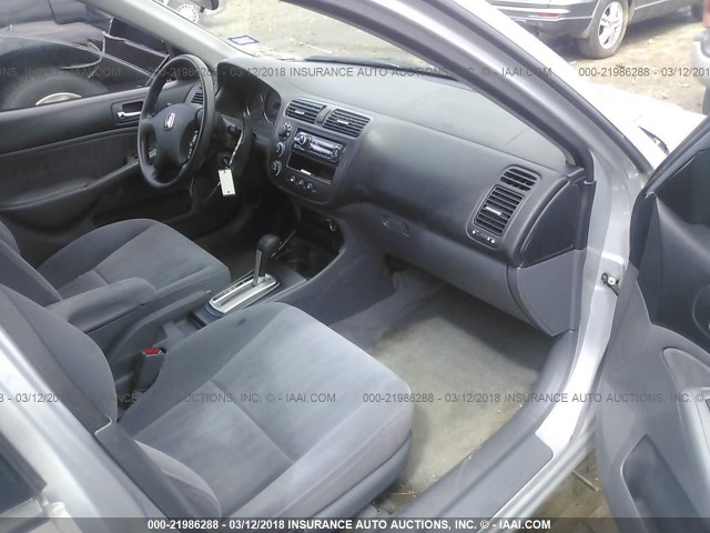 2HGES16593H536973 - 2003 HONDA CIVIC LX SILVER photo 5