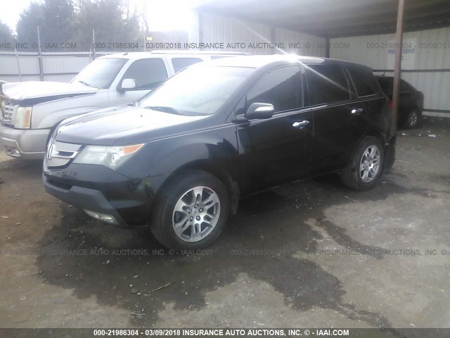 2HNYD28337H515401 - 2007 ACURA MDX TECHNOLOGY BLACK photo 2