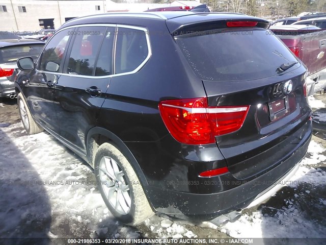 5UXWX7C53E0E78119 - 2014 BMW X3 XDRIVE35I BLACK photo 3