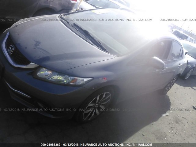 19XFB2F90EE228620 - 2014 HONDA CIVIC EXL GRAY photo 2