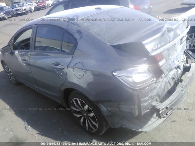 19XFB2F90EE228620 - 2014 HONDA CIVIC EXL GRAY photo 3