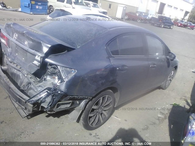 19XFB2F90EE228620 - 2014 HONDA CIVIC EXL GRAY photo 4