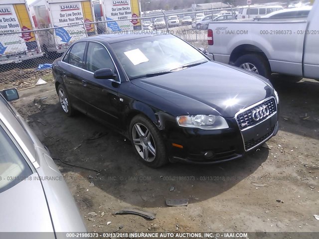 WAUAF78E38A030415 - 2008 AUDI A4 2.0T BLACK photo 1