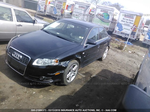 WAUAF78E38A030415 - 2008 AUDI A4 2.0T BLACK photo 2