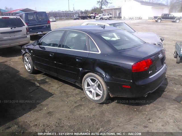 WAUAF78E38A030415 - 2008 AUDI A4 2.0T BLACK photo 3