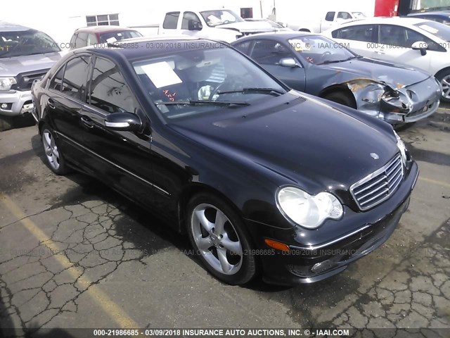 WDBRF40J15F725549 - 2005 MERCEDES-BENZ C 230K SPORT SEDAN BLACK photo 1