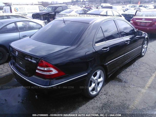 WDBRF40J15F725549 - 2005 MERCEDES-BENZ C 230K SPORT SEDAN BLACK photo 4