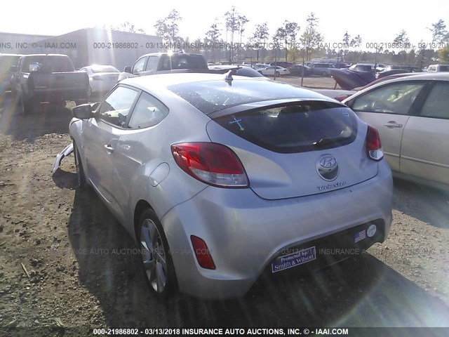 KMHTC6AD2GU257605 - 2016 HYUNDAI VELOSTER SILVER photo 3