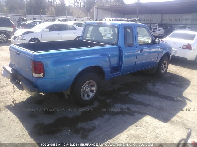 1FTYR14X3YTA68616 - 2000 FORD RANGER SUPER CAB BLUE photo 4