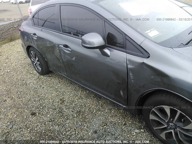 19XFB2F96DE272233 - 2013 HONDA CIVIC EXL GRAY photo 6