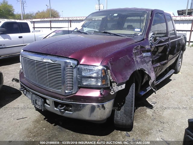 1FTSW20PX7EA18972 - 2007 FORD F250 SUPER DUTY MAROON photo 2