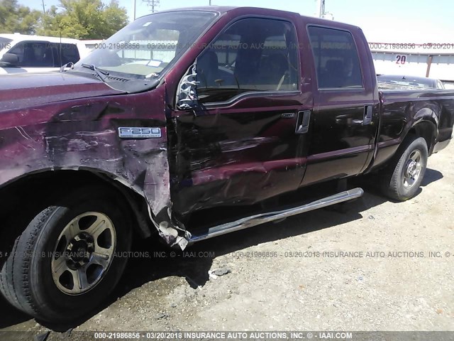 1FTSW20PX7EA18972 - 2007 FORD F250 SUPER DUTY MAROON photo 6