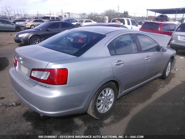 4A32B2FF1CE016660 - 2012 MITSUBISHI GALANT FE SILVER photo 4