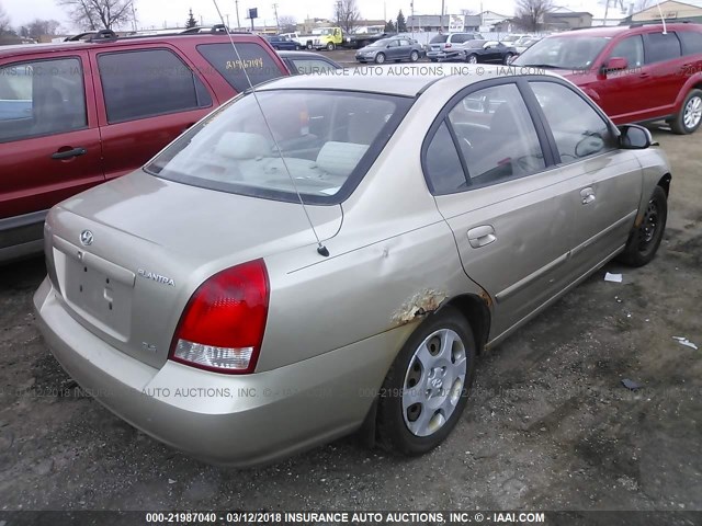 KMHDN45D32U460606 - 2002 HYUNDAI ELANTRA GLS/GT TAN photo 4