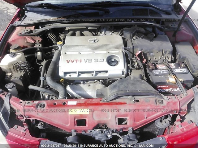 4T1FA38P27U128975 - 2007 TOYOTA CAMRY SOLARA SE/SLE წითელი ფოტო 10