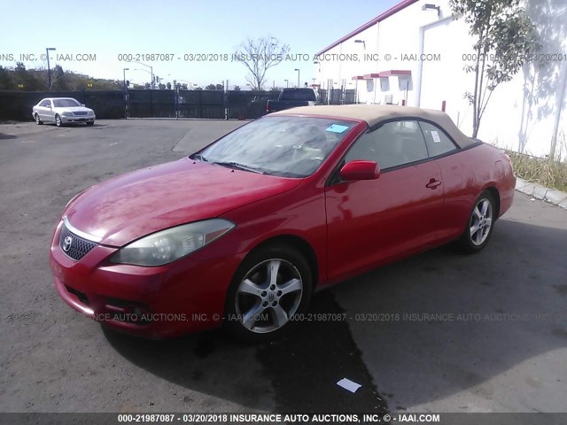 4T1FA38P27U128975 - 2007 TOYOTA CAMRY SOLARA SE/SLE წითელი ფოტო 2